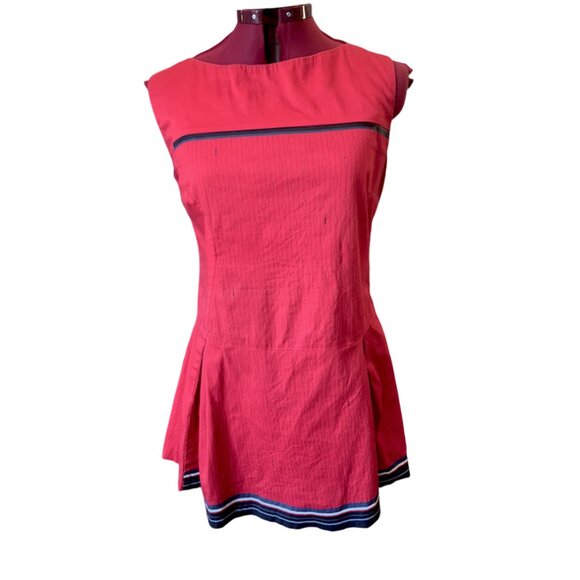 SKUNKFUNK Betolatza Asymmetrical red short dress with blue details Size 4 medium - Picture 1 of 11